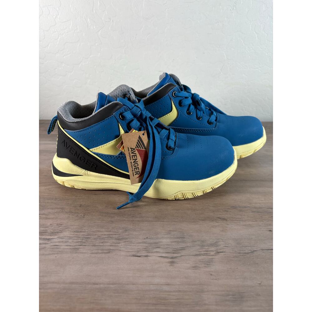 Avenger Reaction Work Hard Toe Boot Sneaker Blue Yellow Women's Size 8.5 NWOB‎